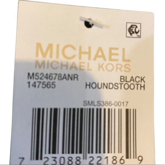 KORS Michael Kors Black Houndstooth utility Jacket trench coat waterproof small - Picture 11 of 11